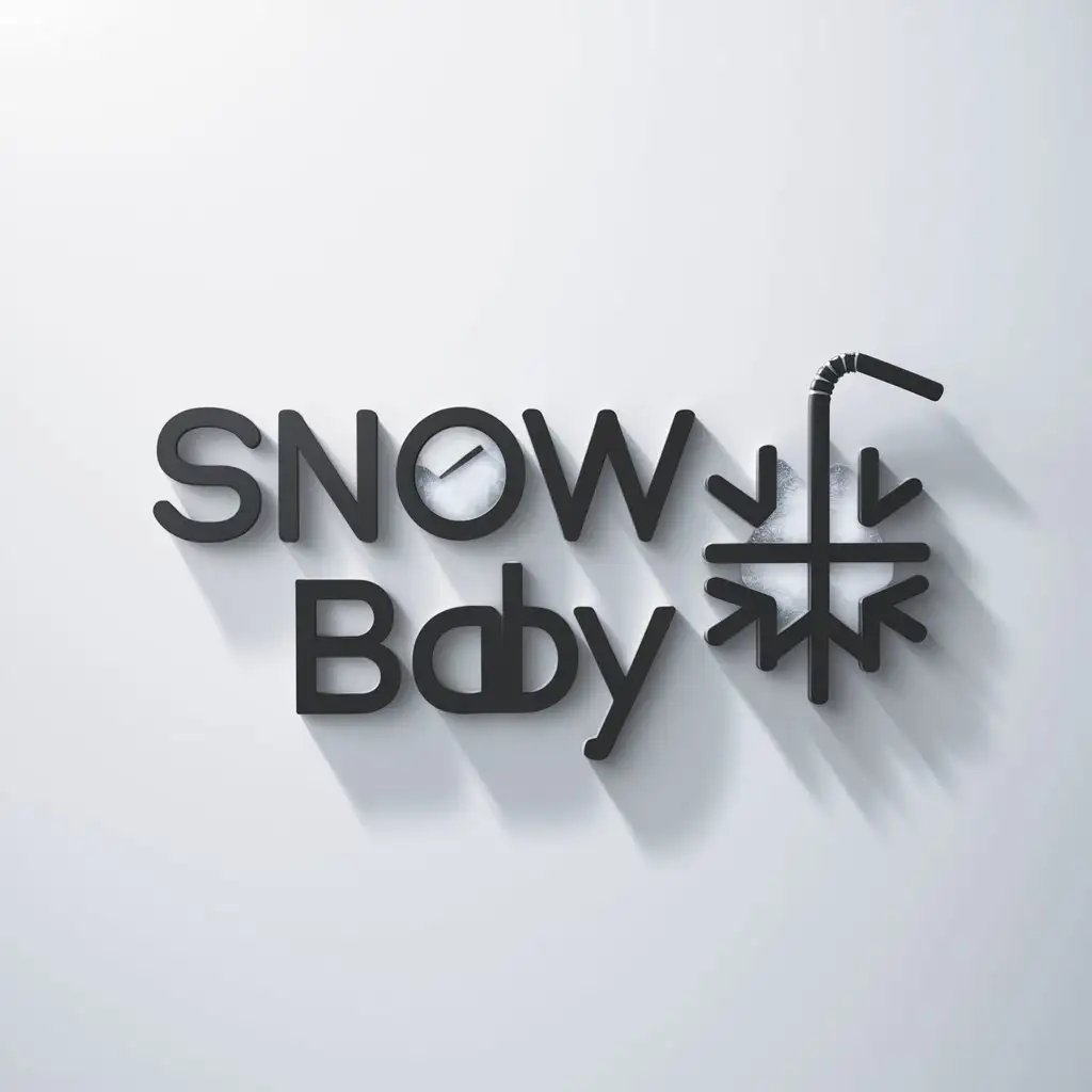 a logo design,with the text "snow baby", main symbol:snowflake drink,Minimalistic,be used in Restaurant industry,clear background