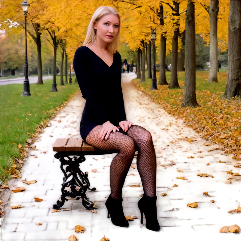 Captivating-PNG-Image-Enchanting-Blonde-in-Fishnet-Stockings-in-Autumn-Park-Setting