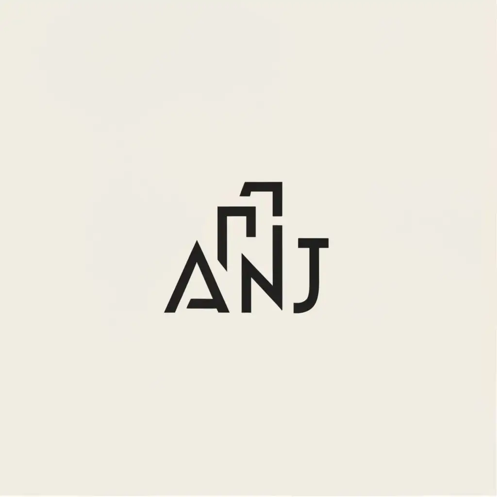 a logo design,with the text "ANJ", main symbol:house,Minimalistic,be used in Real Estate industry,clear background