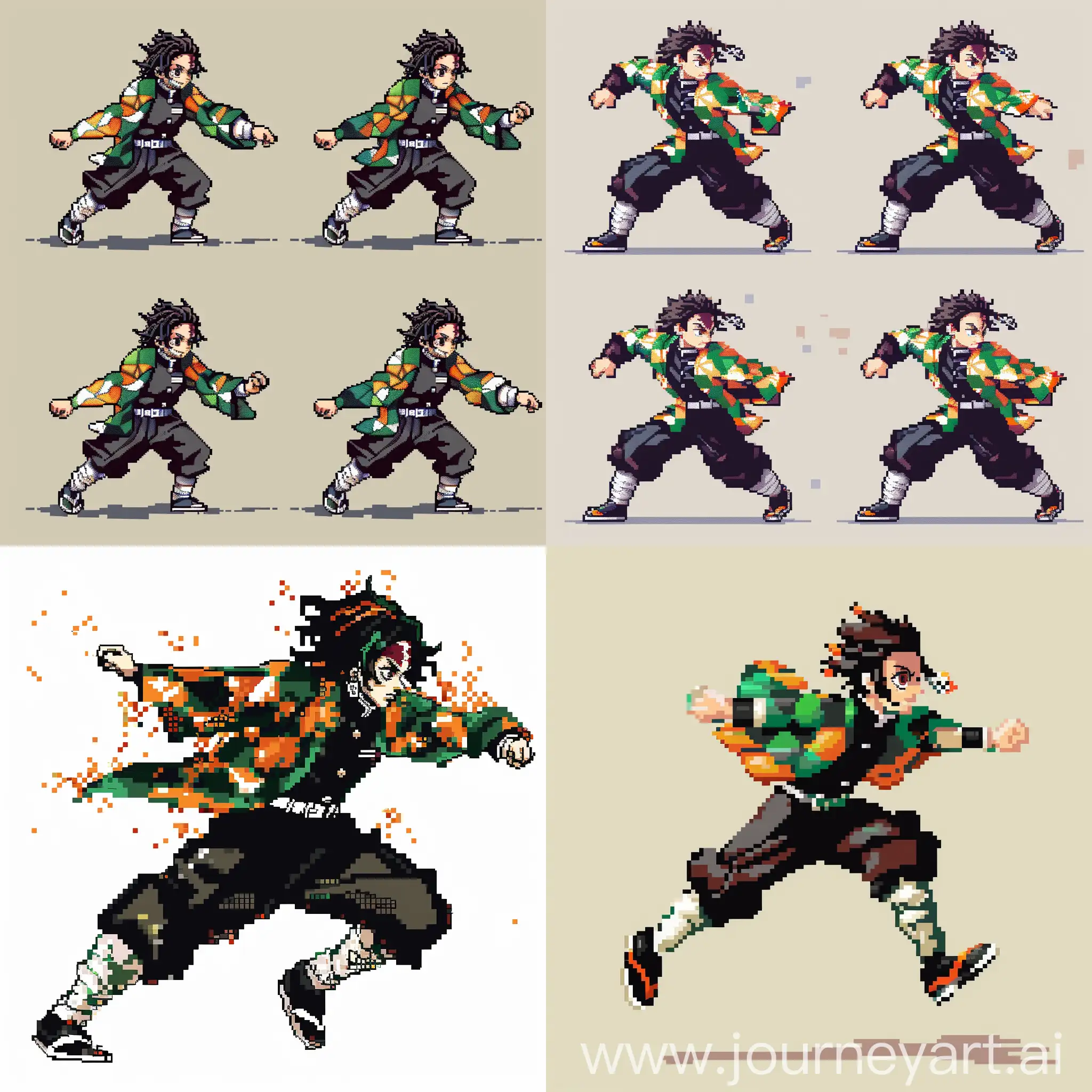 Pixel-Art-Animation-Tanjiro-Kamado-Running-Frames