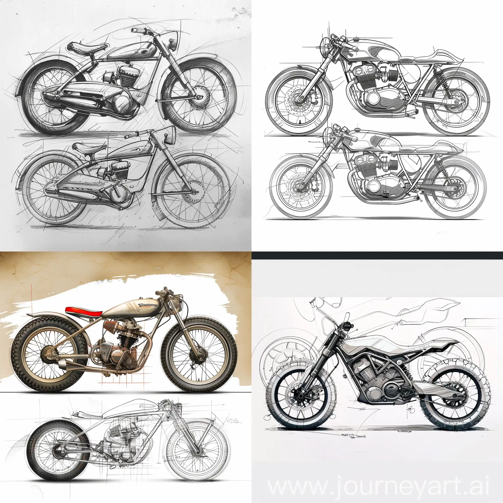 Motorcycle-Sketches-Viewed-from-Multiple-Angles