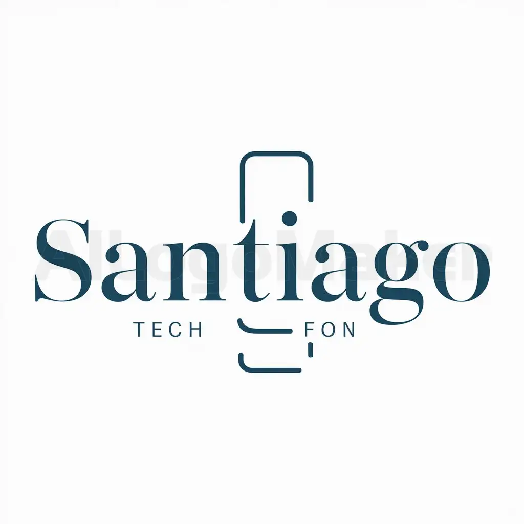 a logo design,with the text "santiago", main symbol:algo con un celular,Moderate,be used in Others industry,clear background