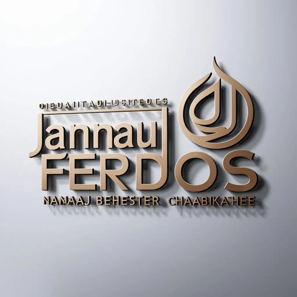 a logo design,with the text "JANNATUL FERDOS", main symbol:namaj behester chaabikathee,Moderate,be used in Religious industry,clear background