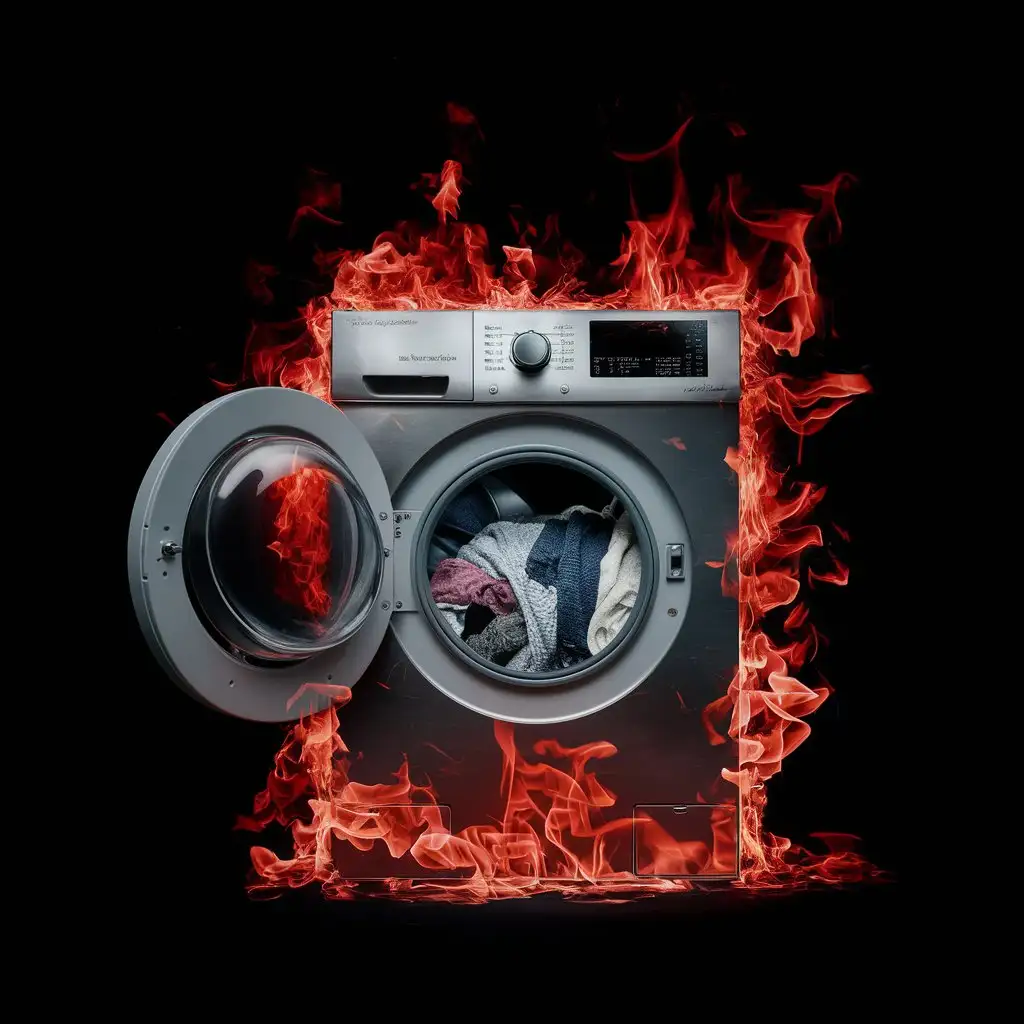 FirePowered-Washing-Machine-on-Dark-Background