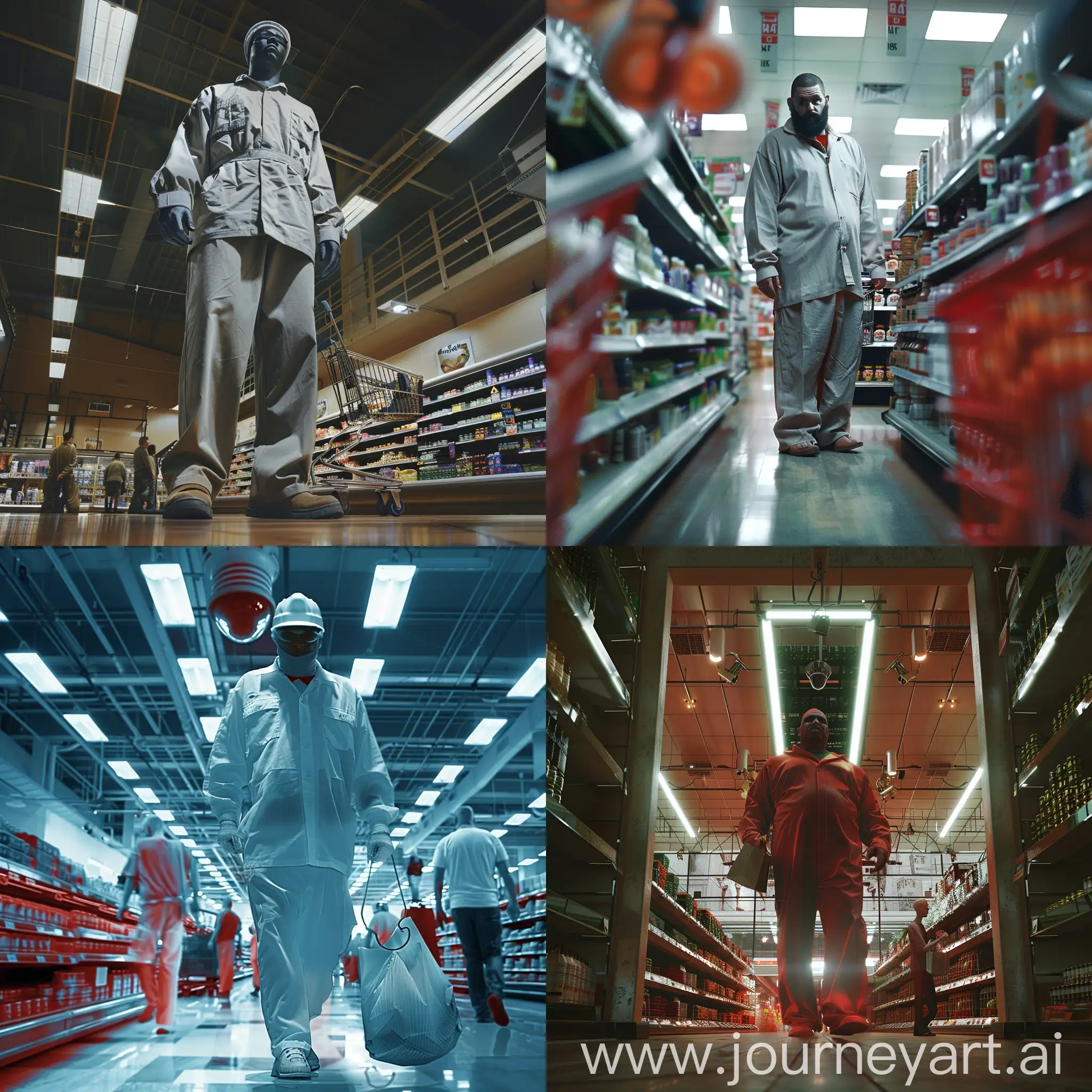 Tall-Prisoner-Shopping-in-Supermarket-Infrared-Security-View
