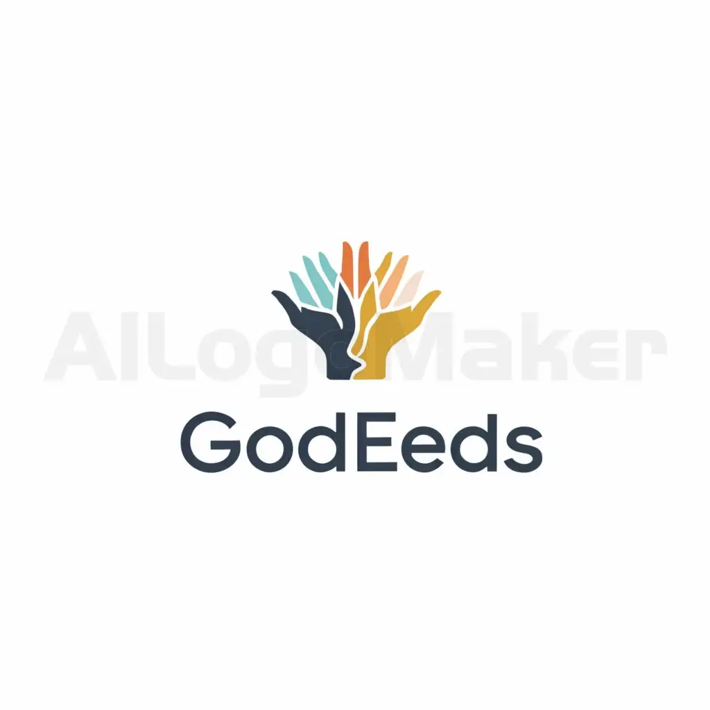 a logo design,with the text "GooDeeds", main symbol:hands,Moderate,be used in Nonprofit industry,clear background