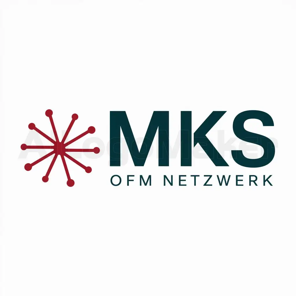 a logo design,with the text "MKS", main symbol:OFM Netzwerk,Minimalistic,clear background