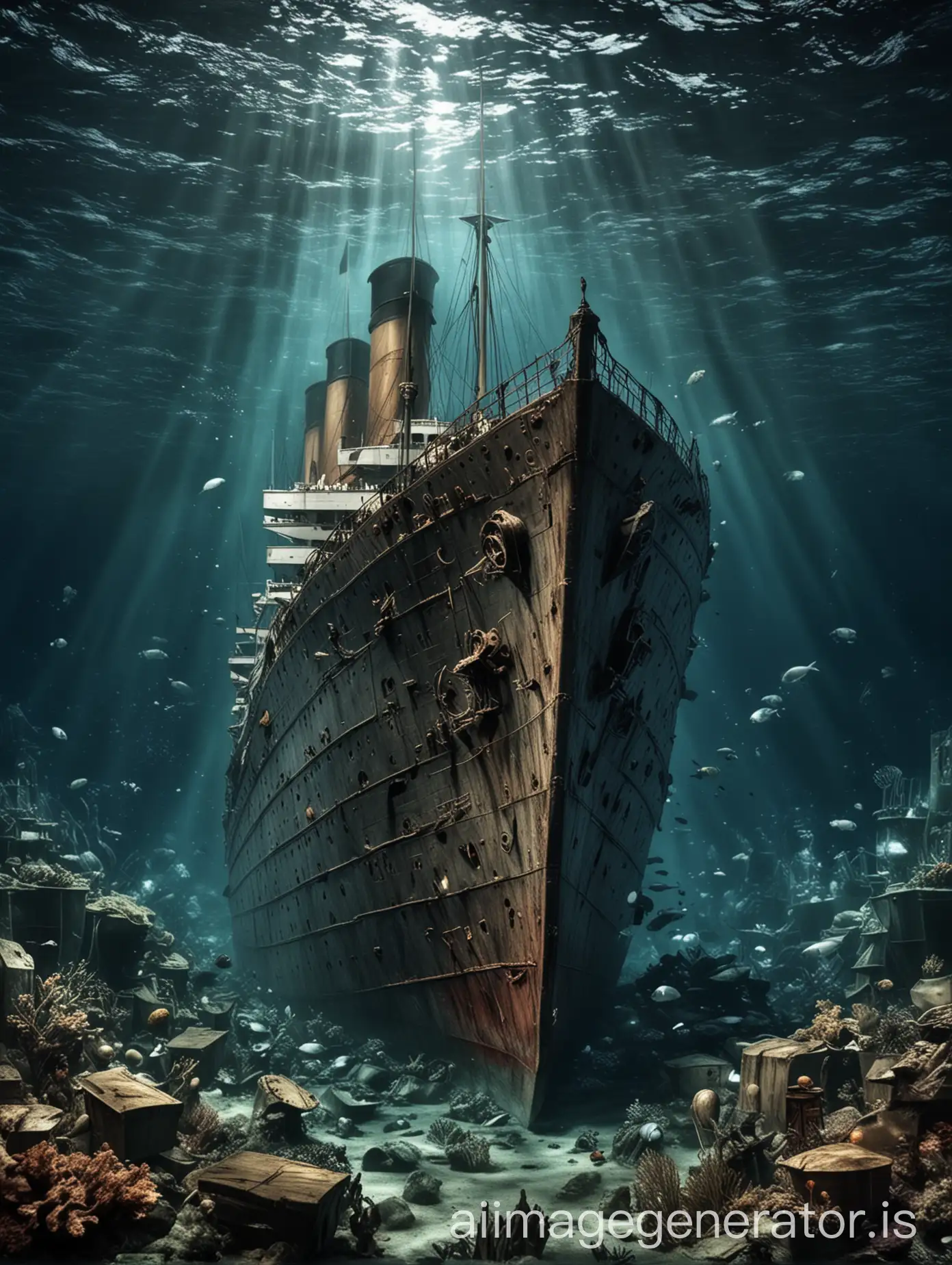 titanic under the sea