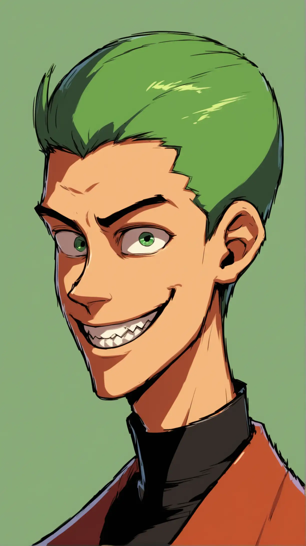 Mischievous Young Man with a Cartoony Grin