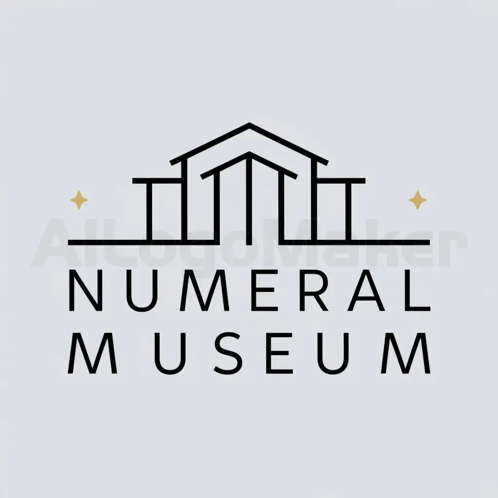 a logo design,with the text "numeral museum", main symbol:museum architectures,Minimalistic,be used in Education industry,clear background