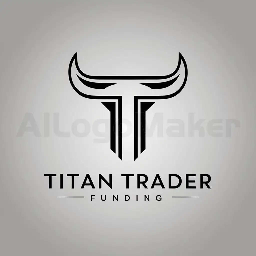 a logo design,with the text "Titan Trader Funding", main symbol:The letter T, but the top part looks like bull horns,,Moderate,be used in finance industry,clear background
