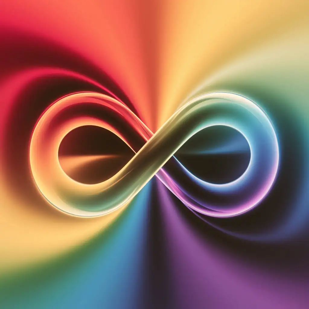 Colorful Rainbow Infinity Symbol on Abstract Background