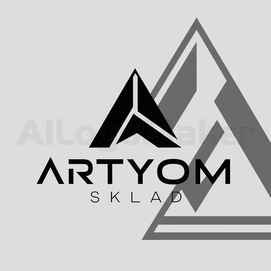 a logo design,with the text "ARTYOM SKLAD", main symbol:futuristic figure triangle or fold,complex,clear background