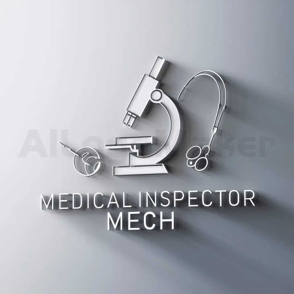 a logo design,with the text "medical inspector mech", main symbol:microscope, probe, cell,Minimalistic,be used in Medical Dental industry,clear background