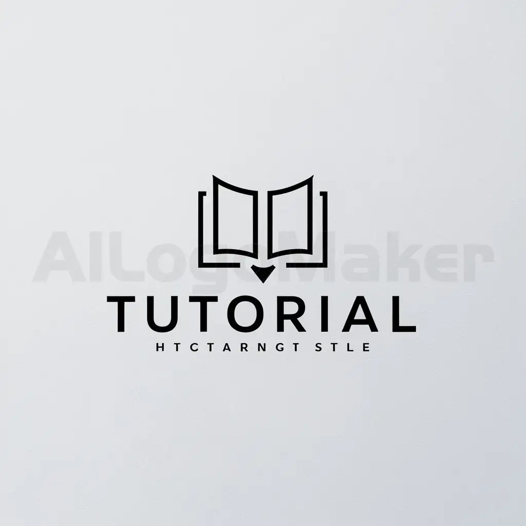 a logo design,with the text "Tutorial", main symbol:Create an icon which symbolizes a tutorial. You may use a pencil or a book as main symbol. The background should be white. Don't inside the Logo Name on the icon,Minimalistic,clear background