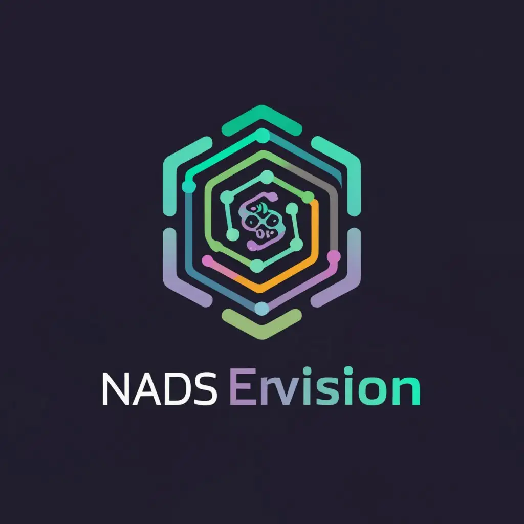 a logo design,with the text "Nads Envision", main symbol:computer,Moderate,be used in Technology industry,clear background