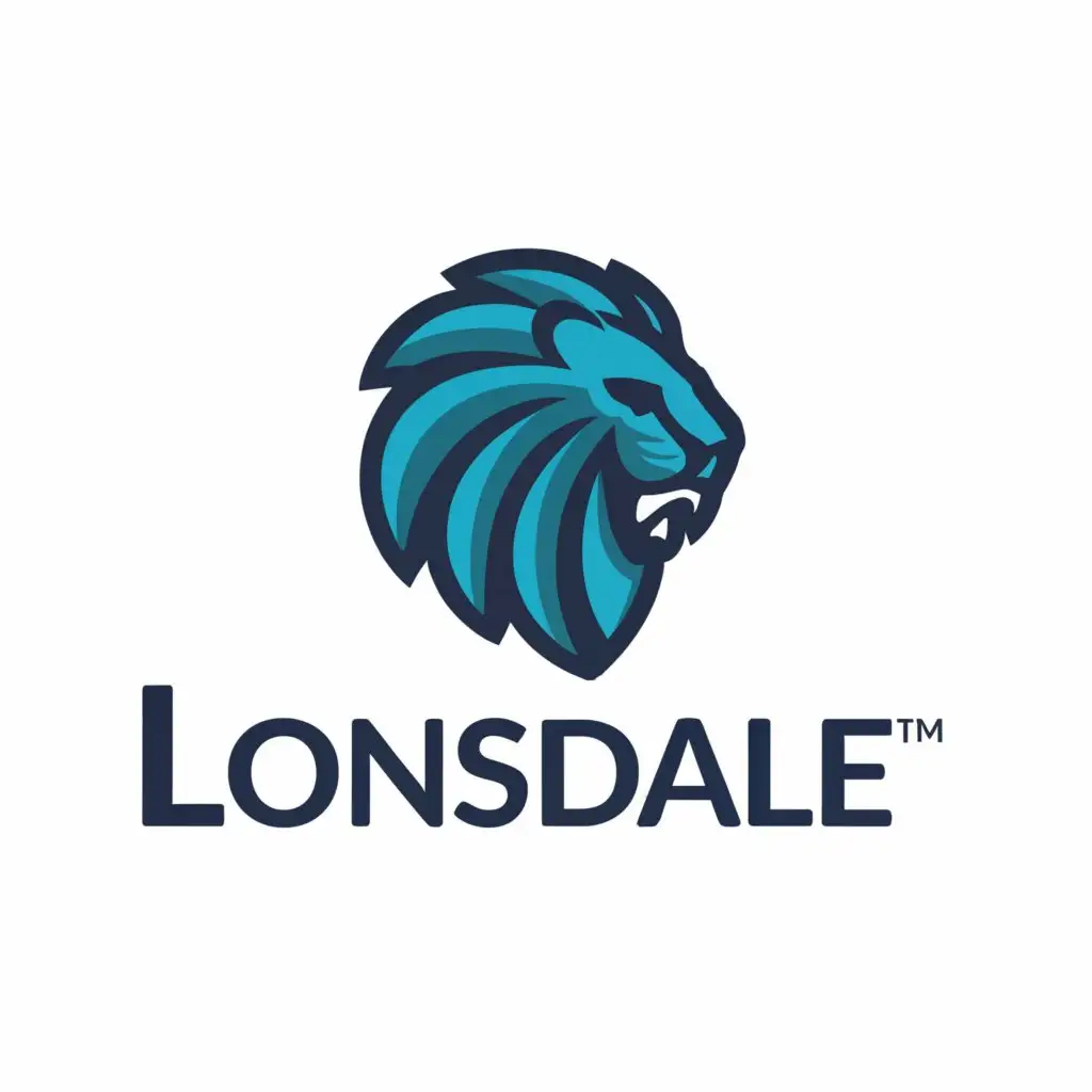 a logo design,with the text "lonsdale", main symbol:blue lion,complex,be used in Sports Fitness industry,clear background