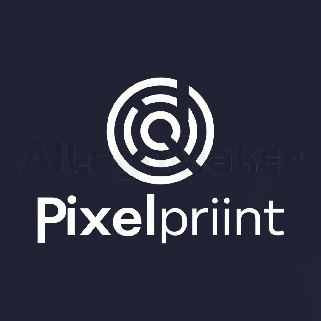 a logo design,with the text "pixelprint", main symbol:camera,Minimalistic,be used in Technology industry,clear background