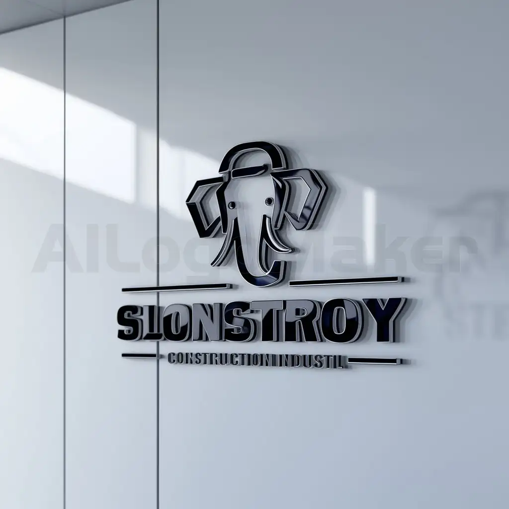 a logo design,with the text 'SlonStroy', main symbol:Elephant, Moderate, be used in Construction industry, clear background