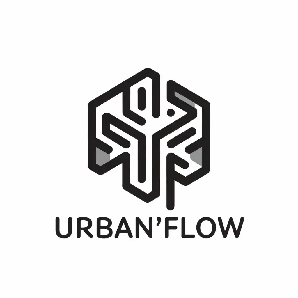 a logo design,with the text "Urban'flow", main symbol:geometric pattern,Moderate,be used in Others industry,clear background