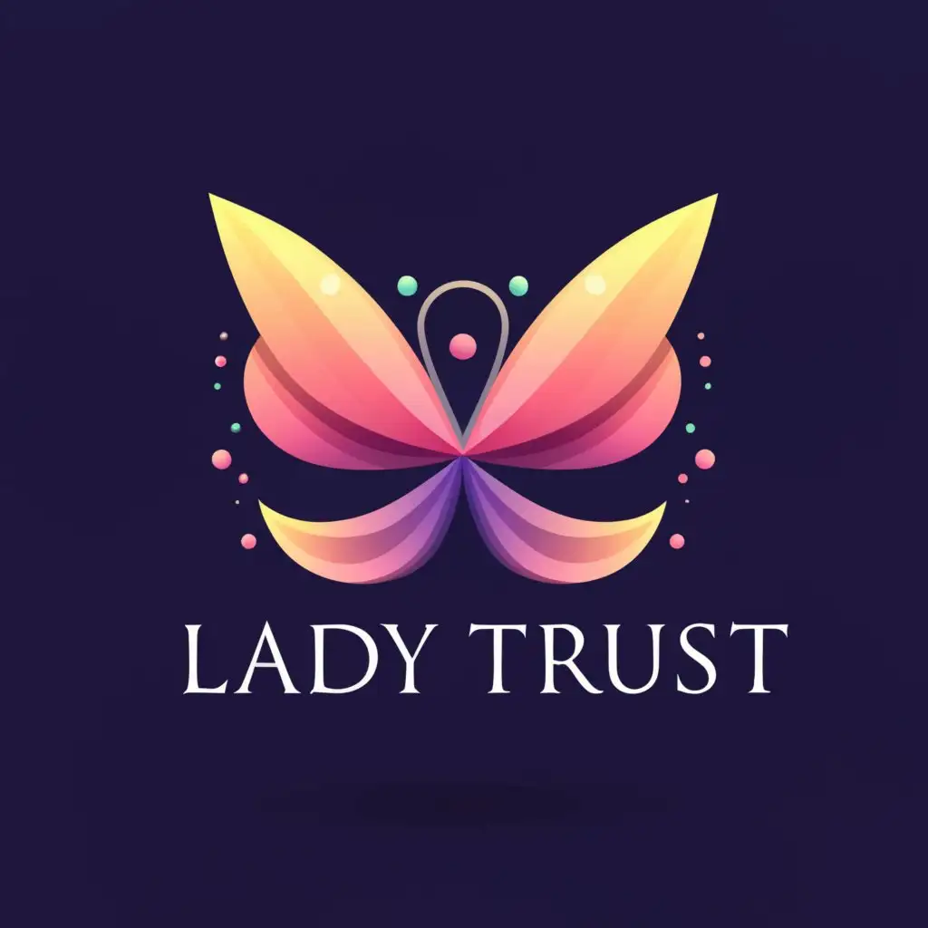 a logo design,with the text "Lady Trust", main symbol:A butterfly
Woman,Moderate,be used in 15 industry,clear background