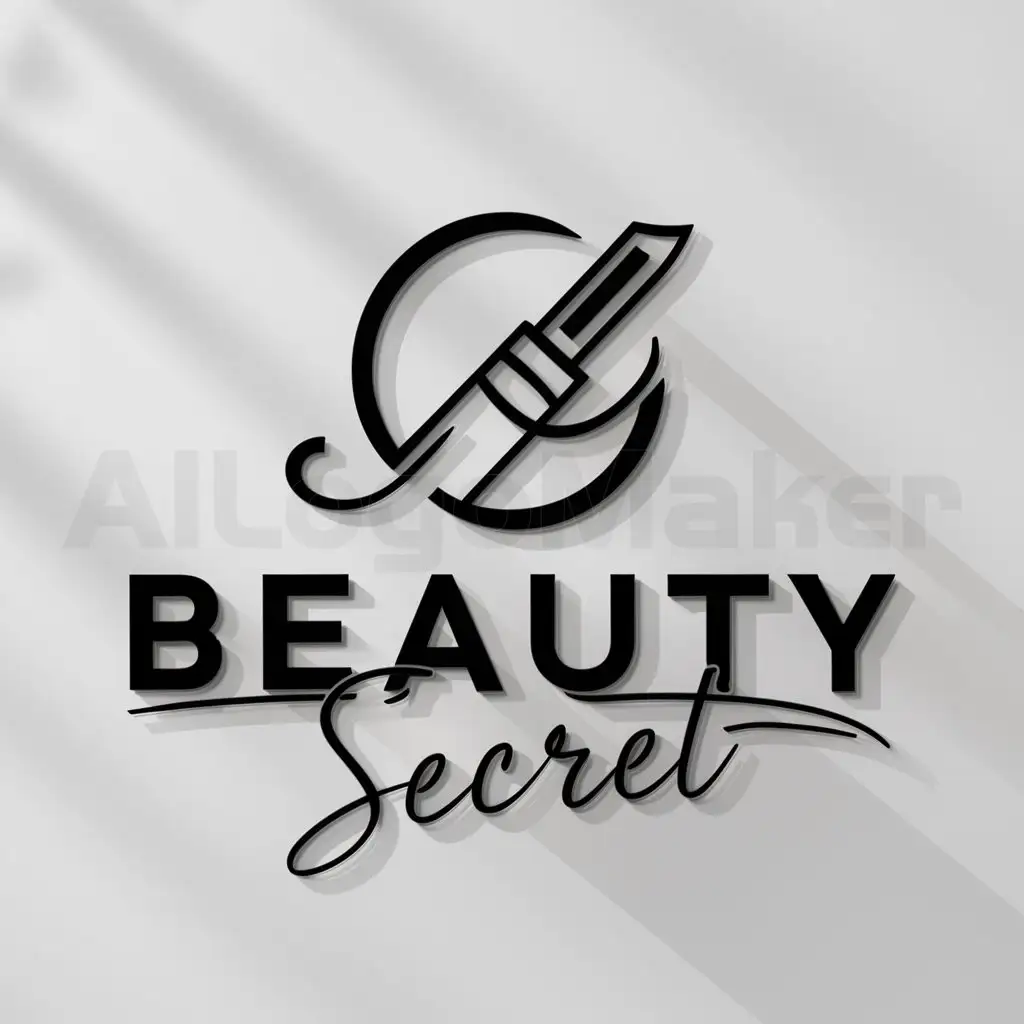 a logo design,with the text "Beauty Secret", main symbol:beauty products or makeup,Moderate,clear background