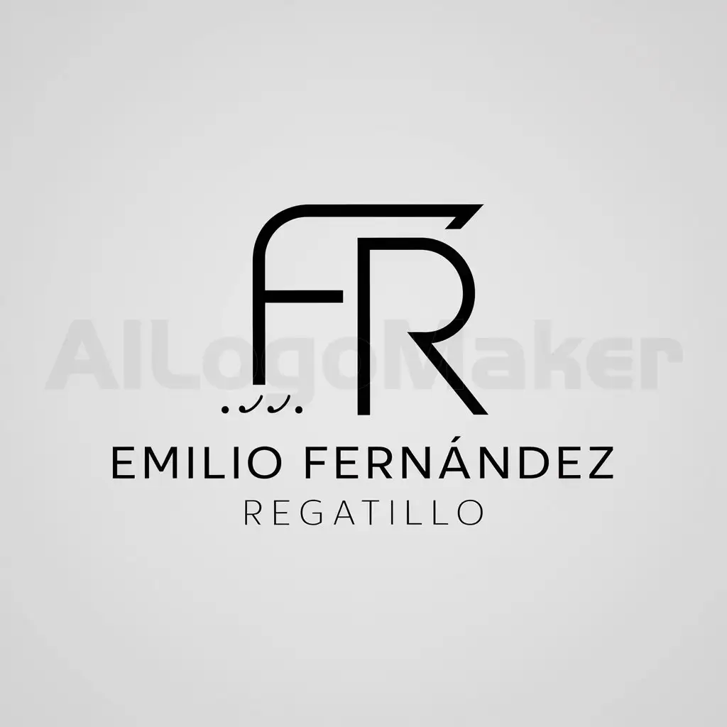 a logo design,with the text "Emilio Fernandez Regatillo", main symbol:f r,Minimalistic,clear background
