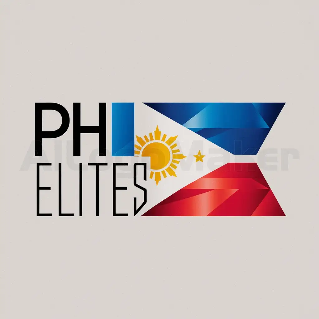a logo design,with the text "PH ELITES", main symbol:Redesign Philippine Flag modern,Moderate,clear background