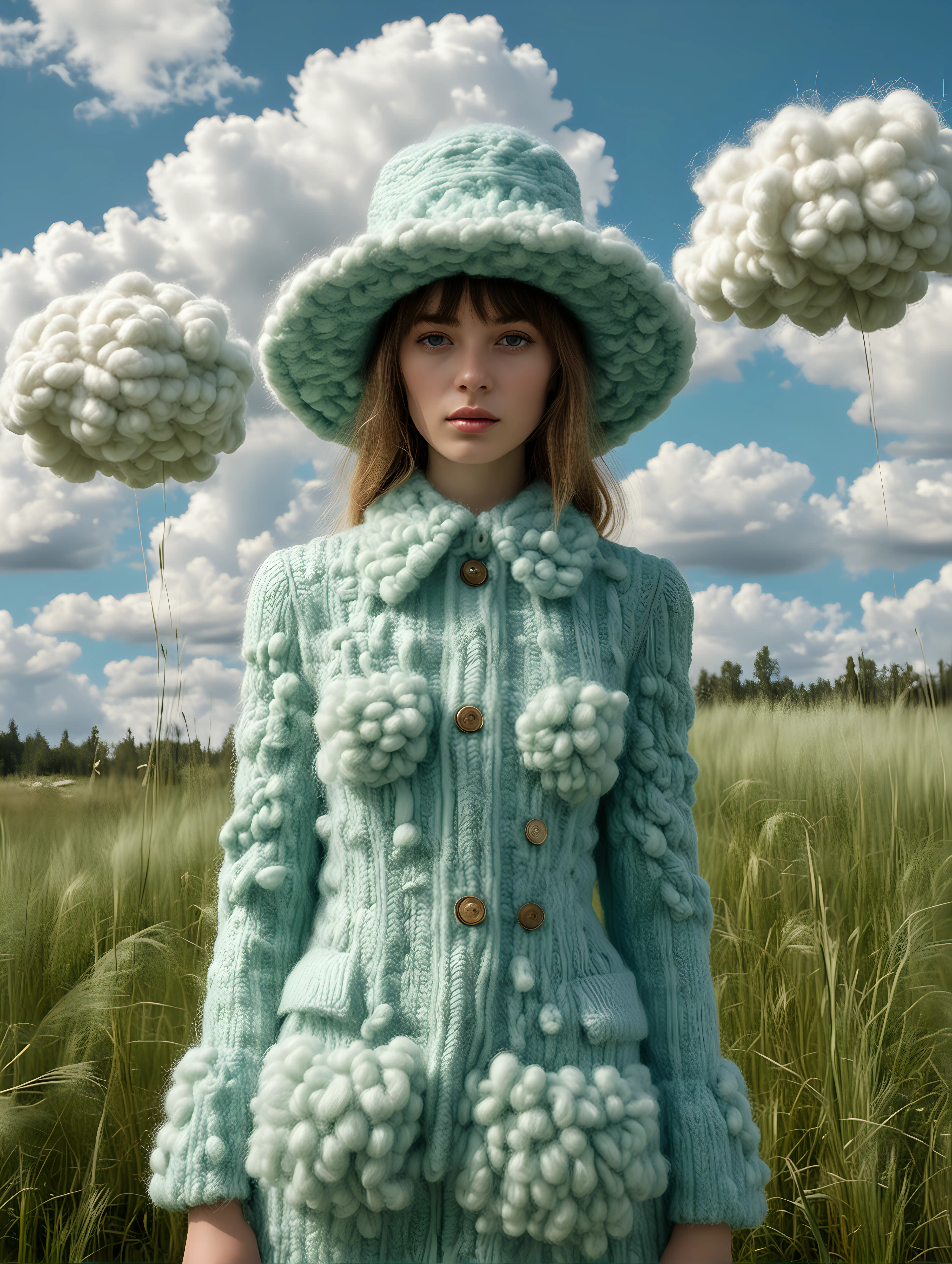 Surrealistic-Wool-Landscape-with-Young-Women-in-BalmainInspired-Clothing