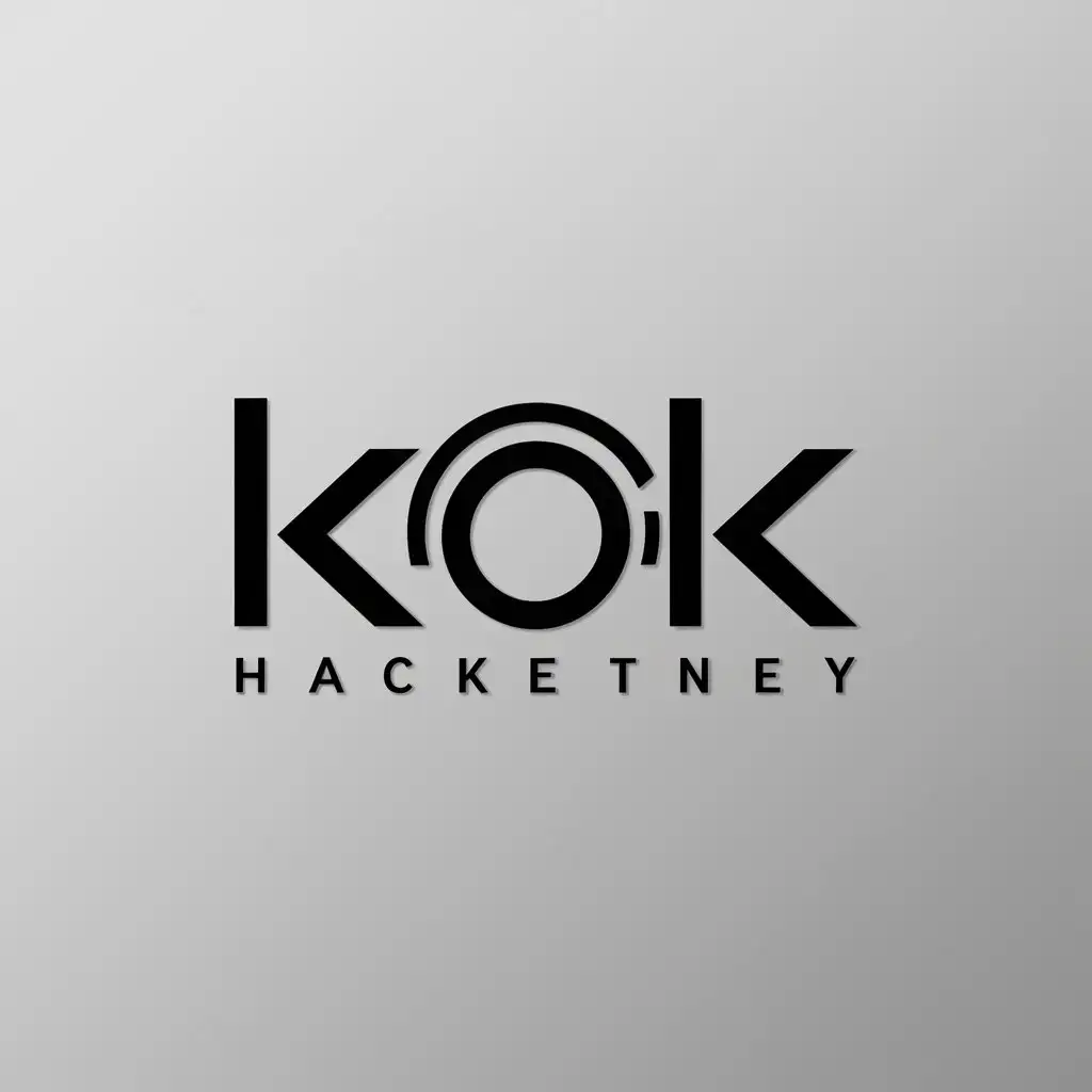 a logo design,with the text "use KOK these three letters, come design a logo, hacker style", main symbol:KOK,Minimalistic,clear background