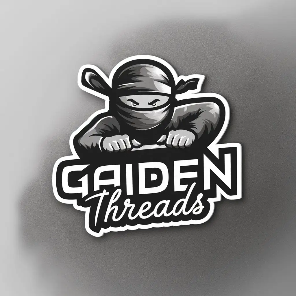 a logo design,with the text 'Gaiden Threads', main symbol:ninja no hands,Moderate,no background