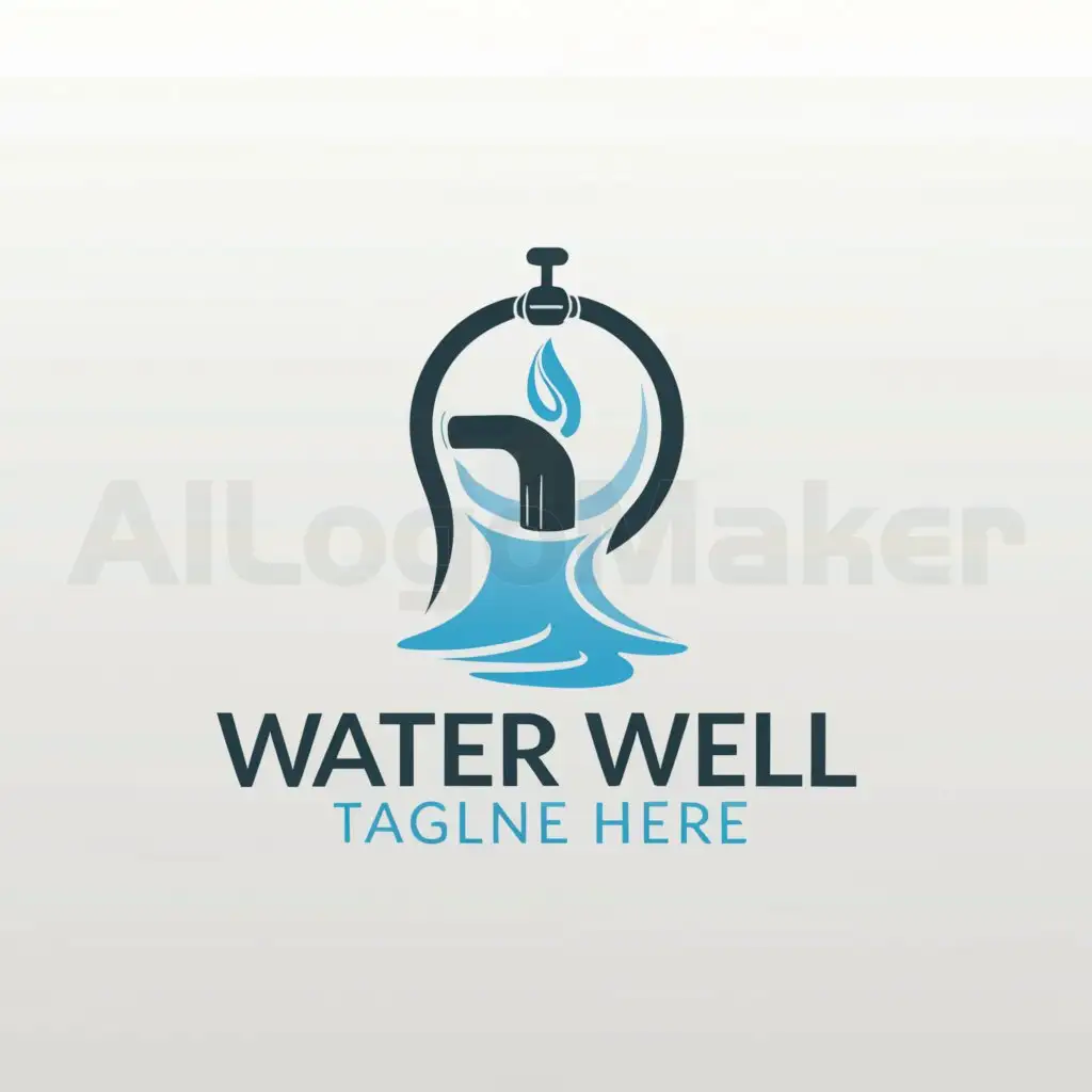 a logo design,with the text "Water well", main symbol:Water well,Moderate,clear background
