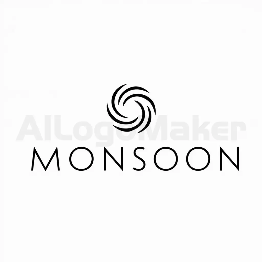 a logo design,with the text "monsoon", main symbol:wind,Minimalistic,clear background