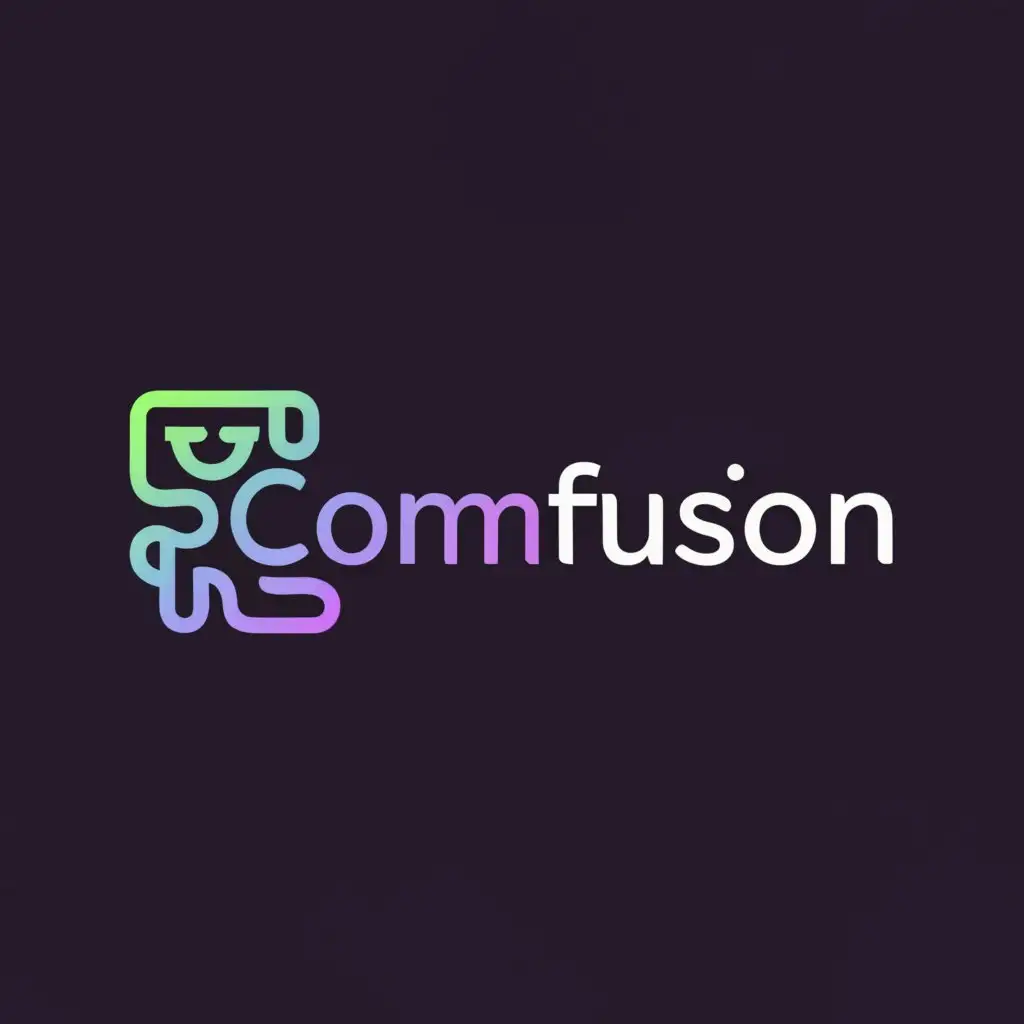 a logo design,with the text "Commfusion", main symbol:communication between dumb and deaf people through video calling,Moderate,be used in Technology industry,clear background
