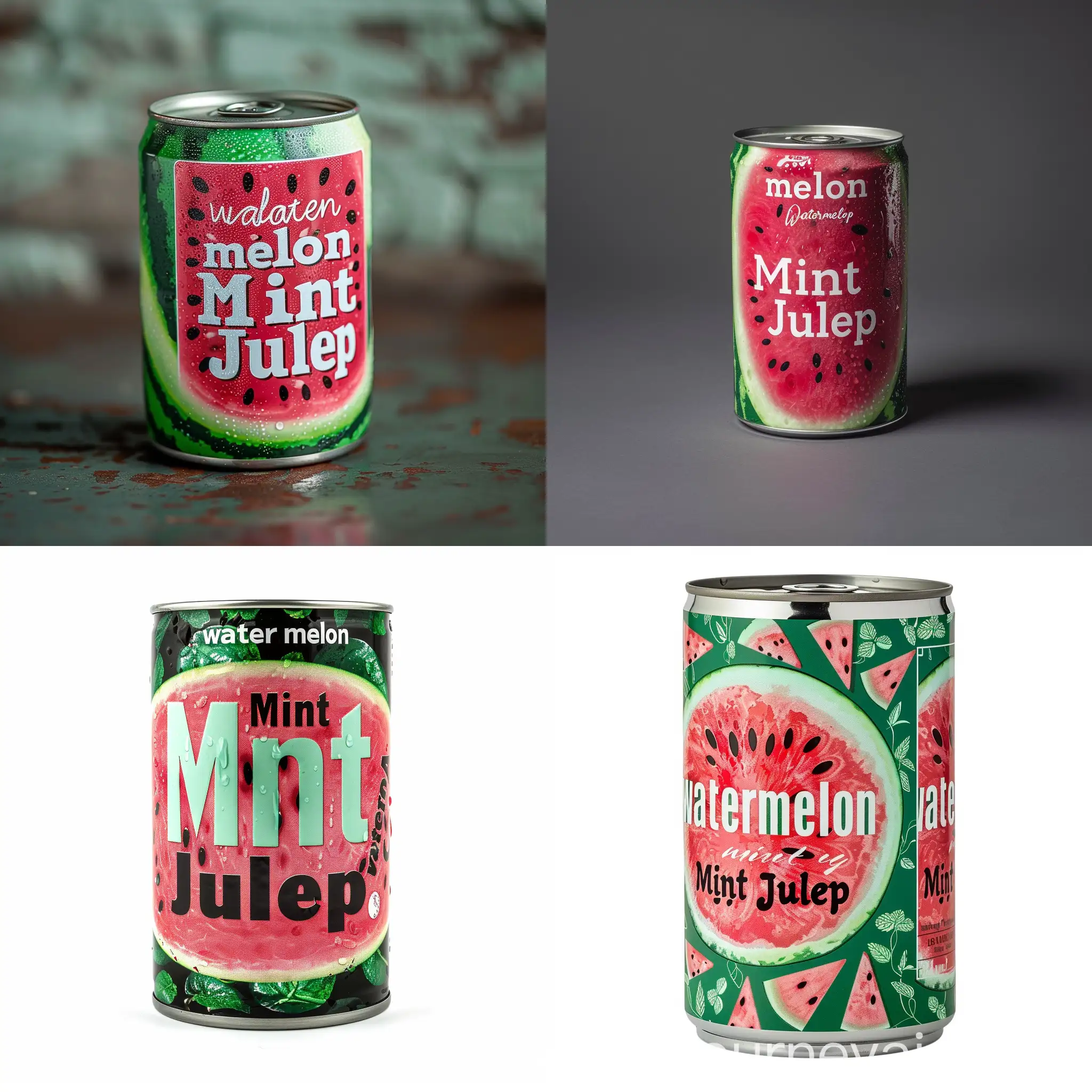 A watermelon four loko can, but replace the “watermelon” text with “Mint Julep”