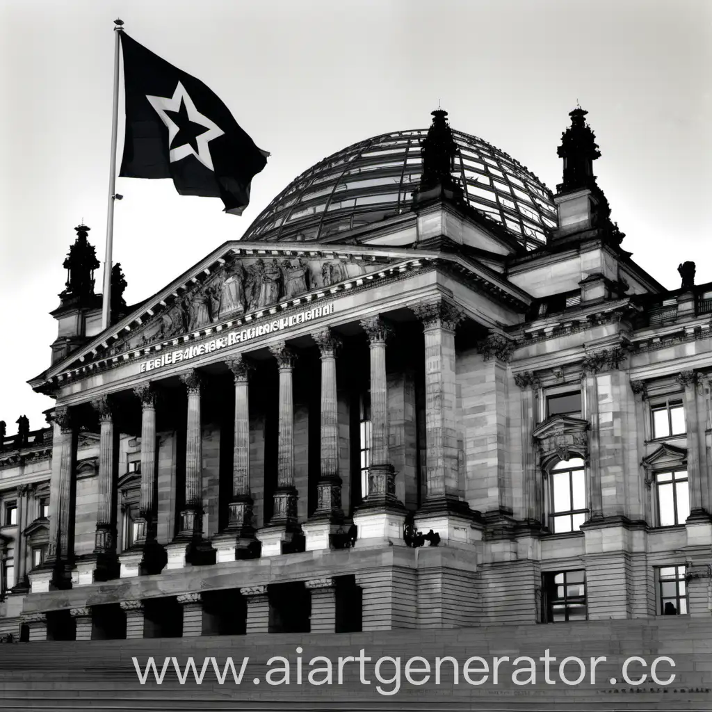 Black-Star-Flag-Flying-Over-Reichstag-Building-in-Berlin