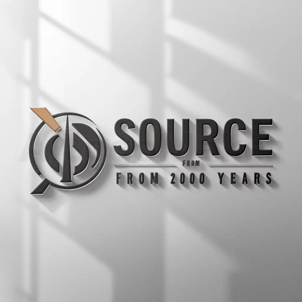 a logo design,with the text "source from 2000 year", main symbol:pass on classics,Moderate,be used in industrial mother machine industry,clear background
