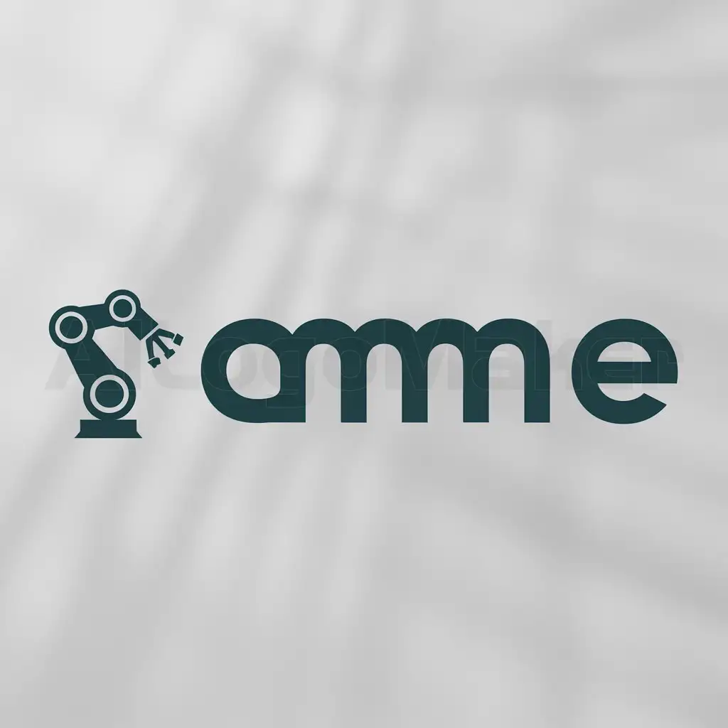 a logo design,with the text "AMME", main symbol:Bras robotique,Moderate,clear background