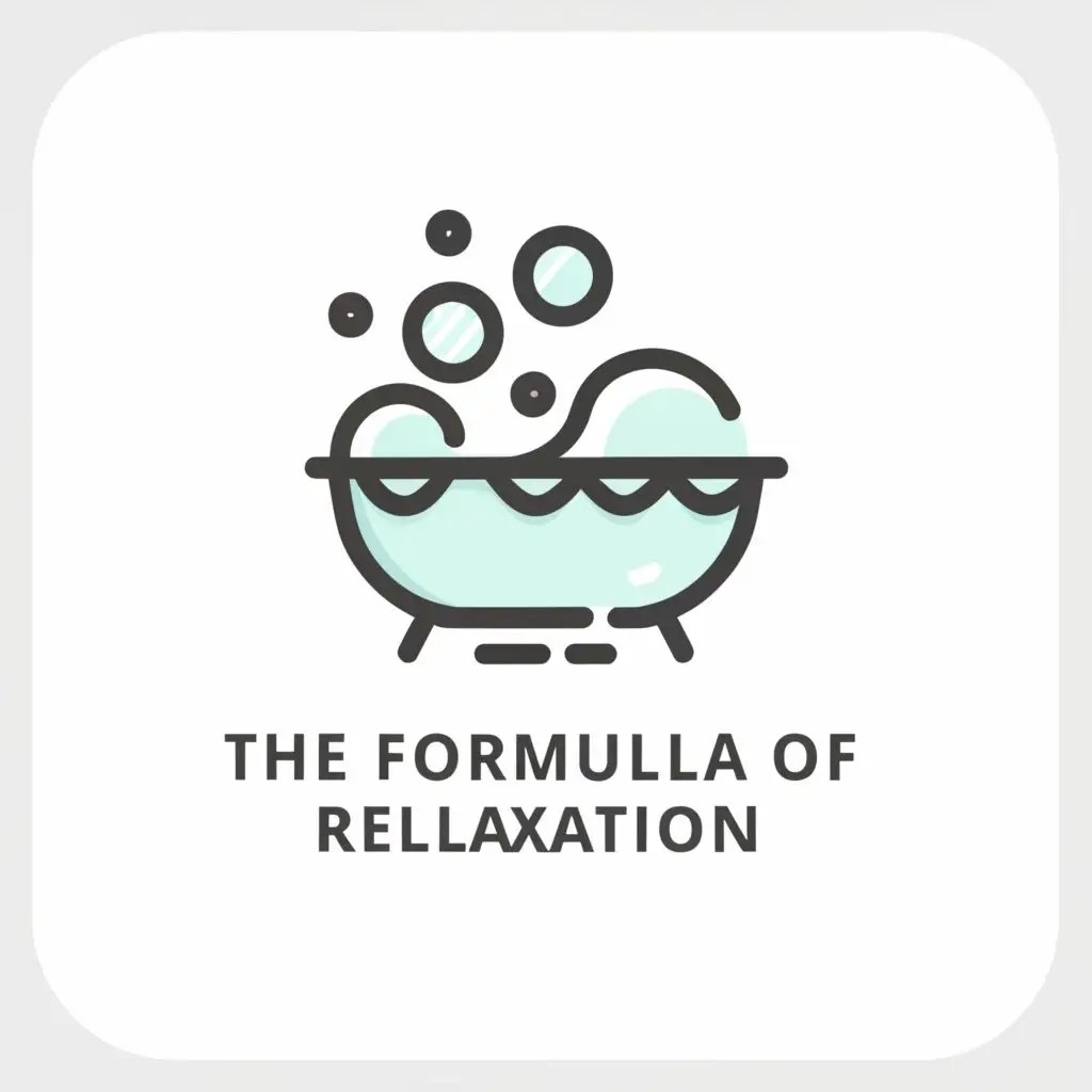 a logo design,with the text "The formula of relaxation", main symbol:Bath with foam,Minimalistic,clear background