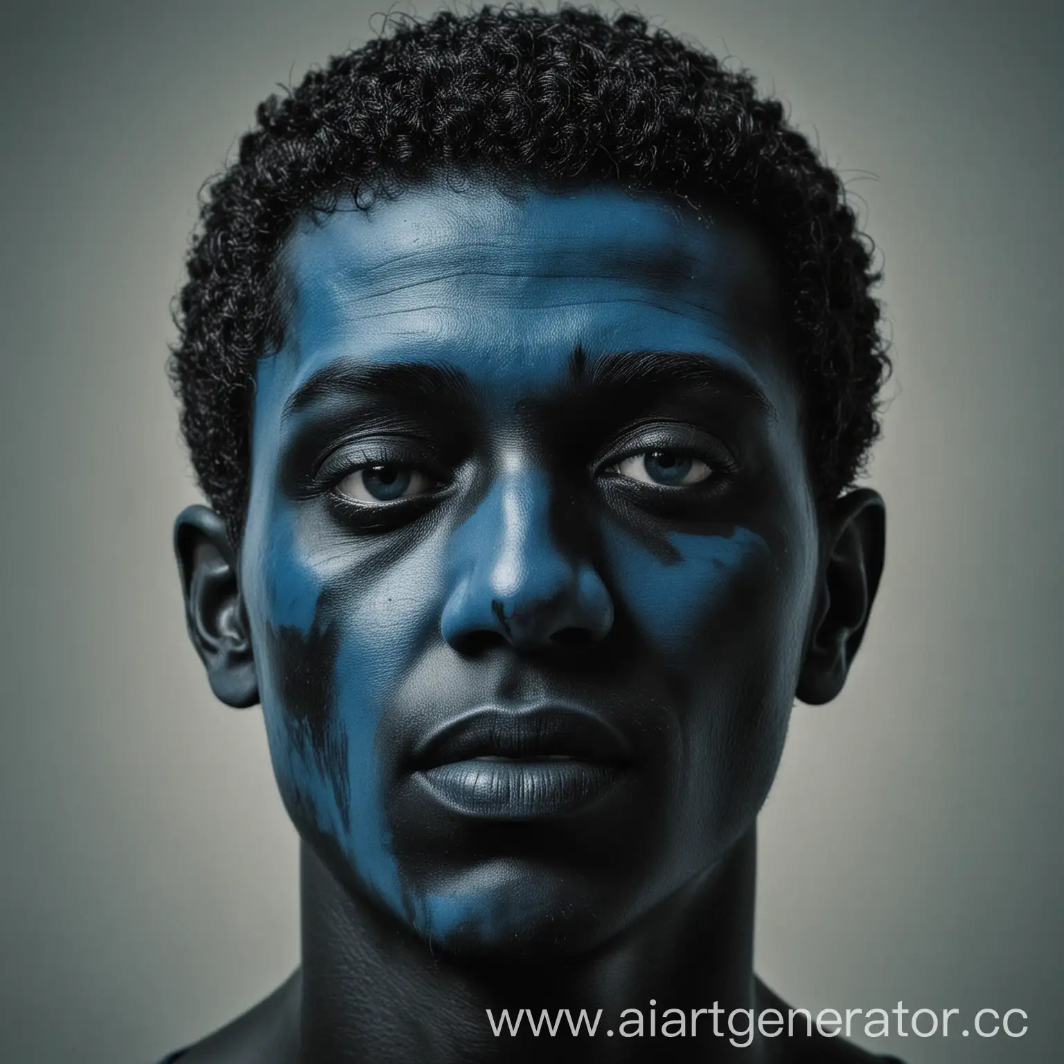 Vibrant-Blue-Negro-Portrait-with-Abstract-Elements