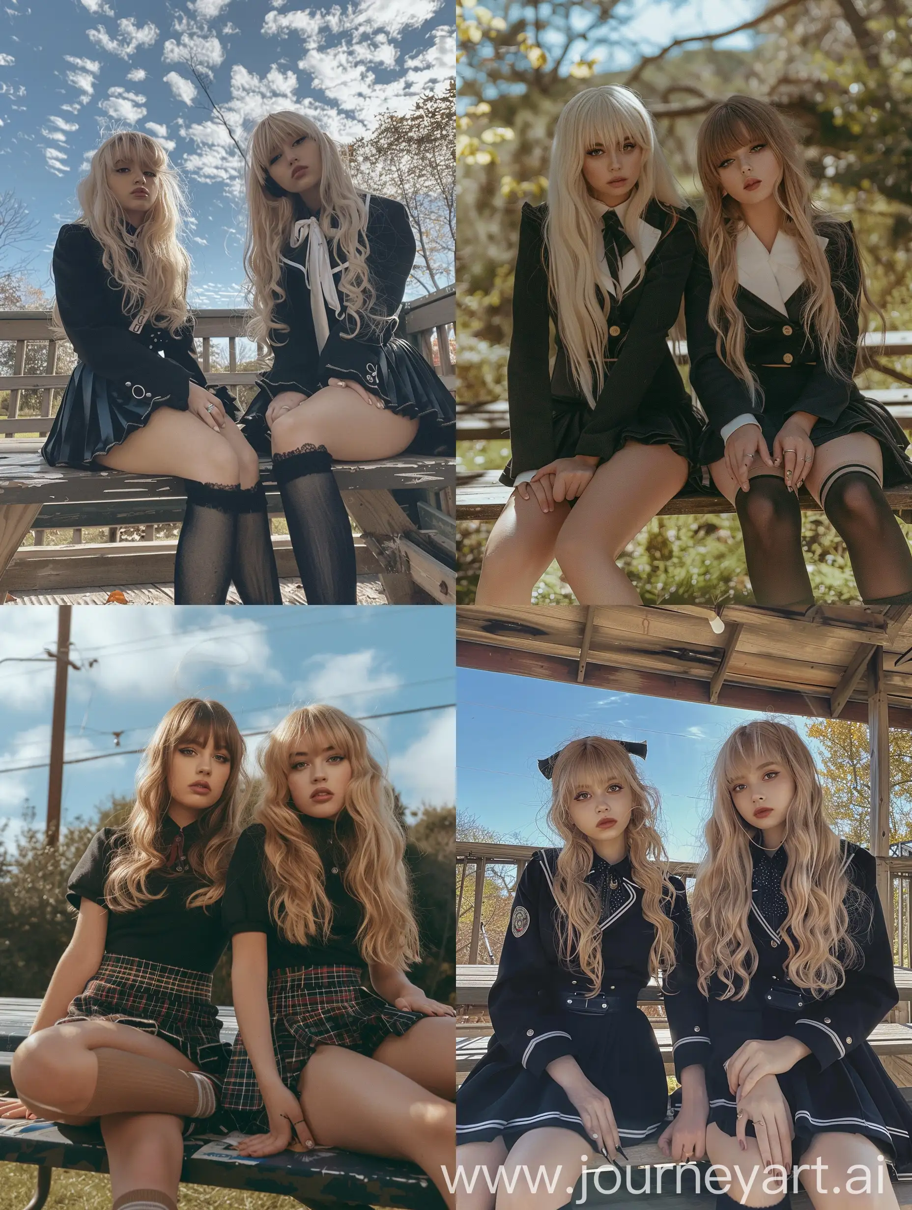 Influencer-Sisters-in-Black-RBD-School-Uniforms