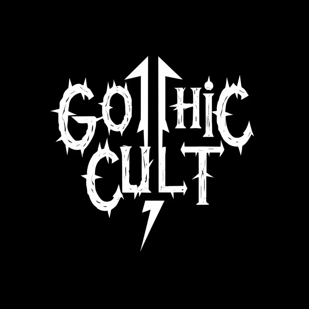 LOGO-Design-For-Gothic-Cult-Bold-Thunder-Symbol-for-Clothing-Industry