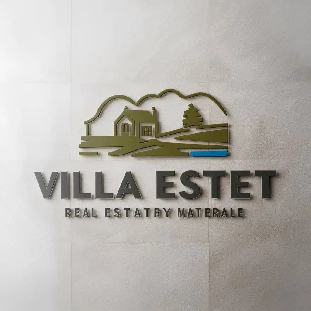 a logo design,with the text "Villa estet", main symbol:Country life,Minimalistic,be used in Real Estate industry,clear background