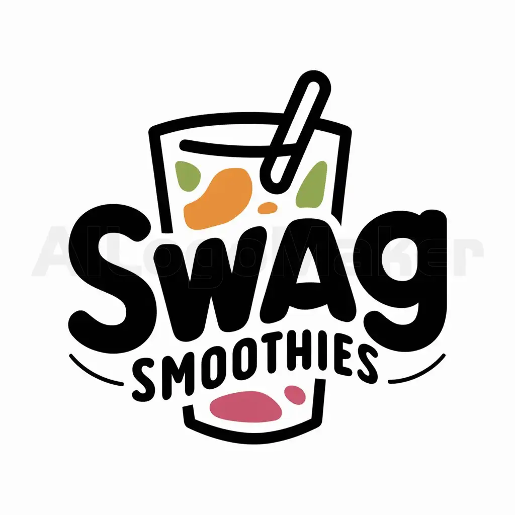a logo design,with the text "swag smoothies", main symbol:smoothie,complex,be used in Others industry,clear background