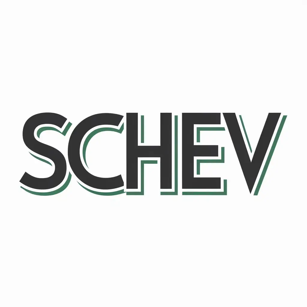 Иконка на ютуб с текстом Schev, в чёрно зелёном цвете
