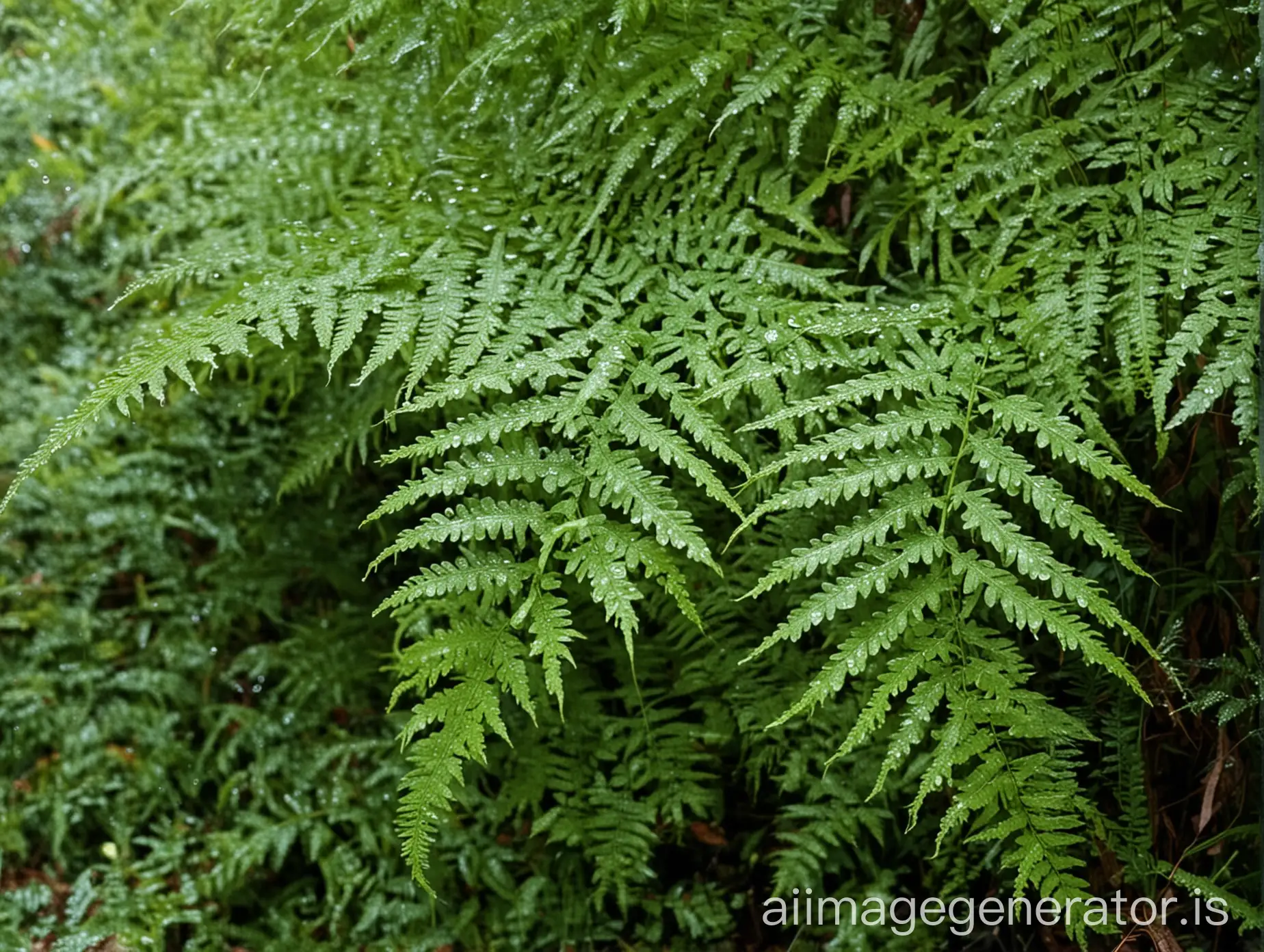 ferns after the rain