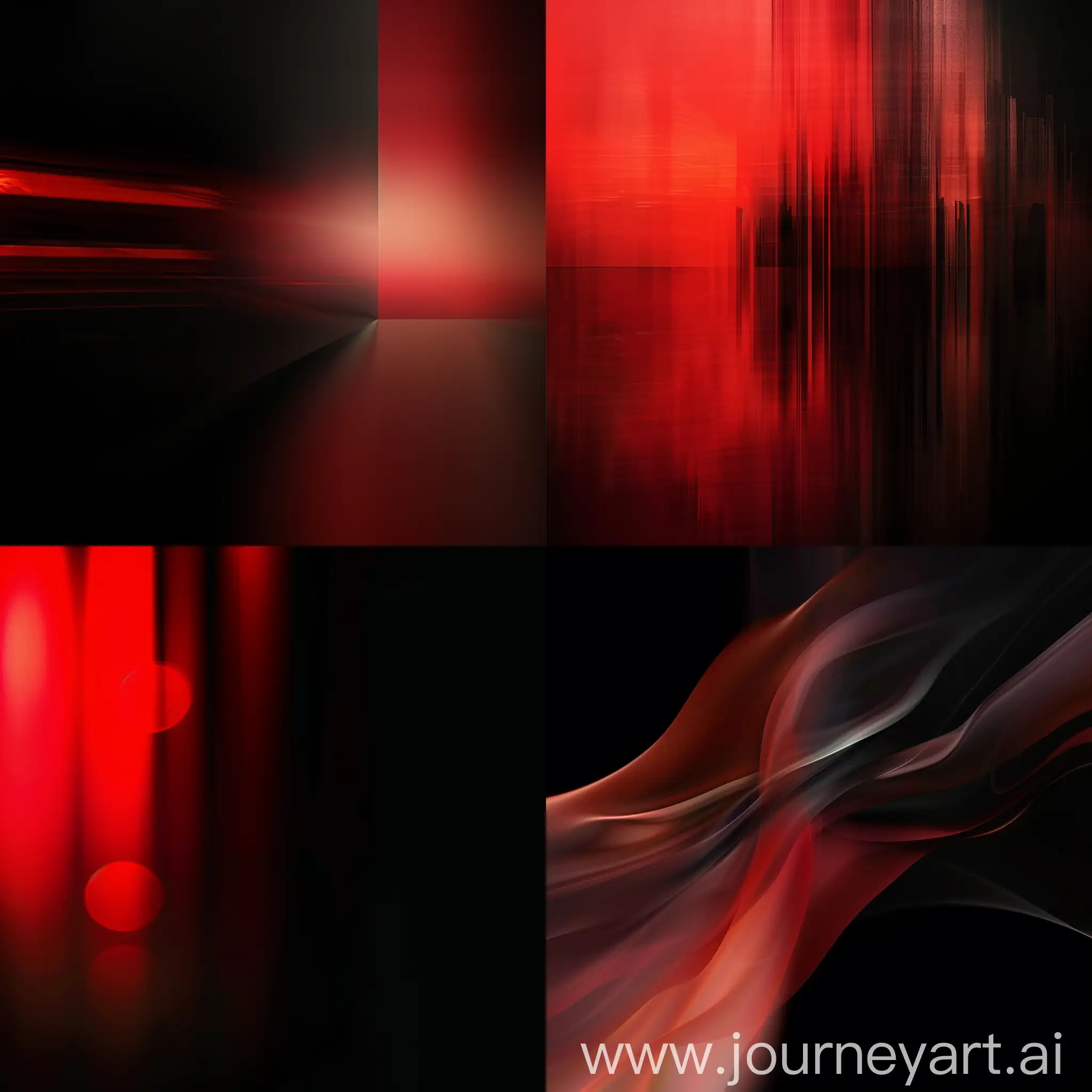 Minimalist-Red-and-Black-Abstract-Art-on-Blurred-Background