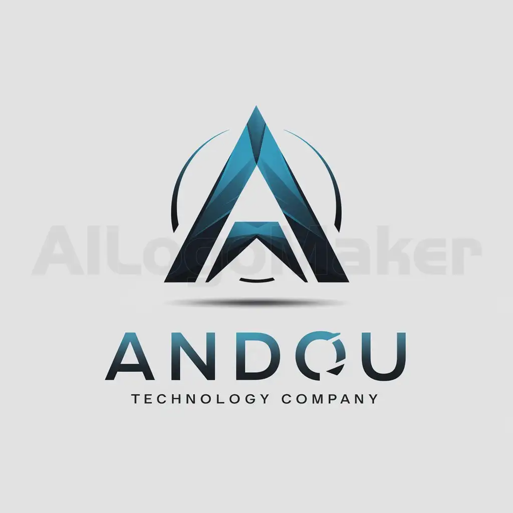 a logo design,with the text "Andou", main symbol:Letter A,Moderate,be used in Technology industry,clear background