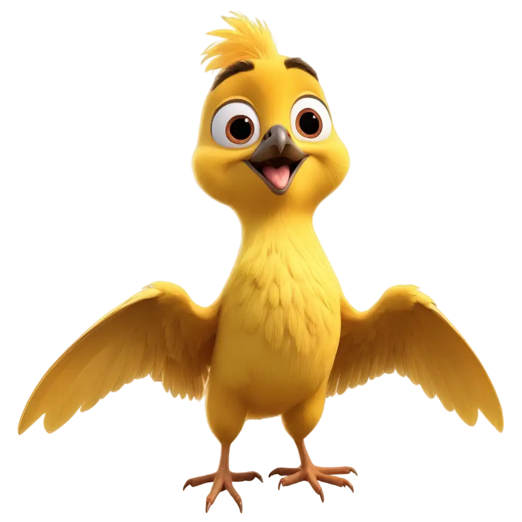 Cute-Yellow-Bird-Cartoon-Disney-3D-Character-PNG-Enhance-Your-Content-with-HighQuality-Visuals
