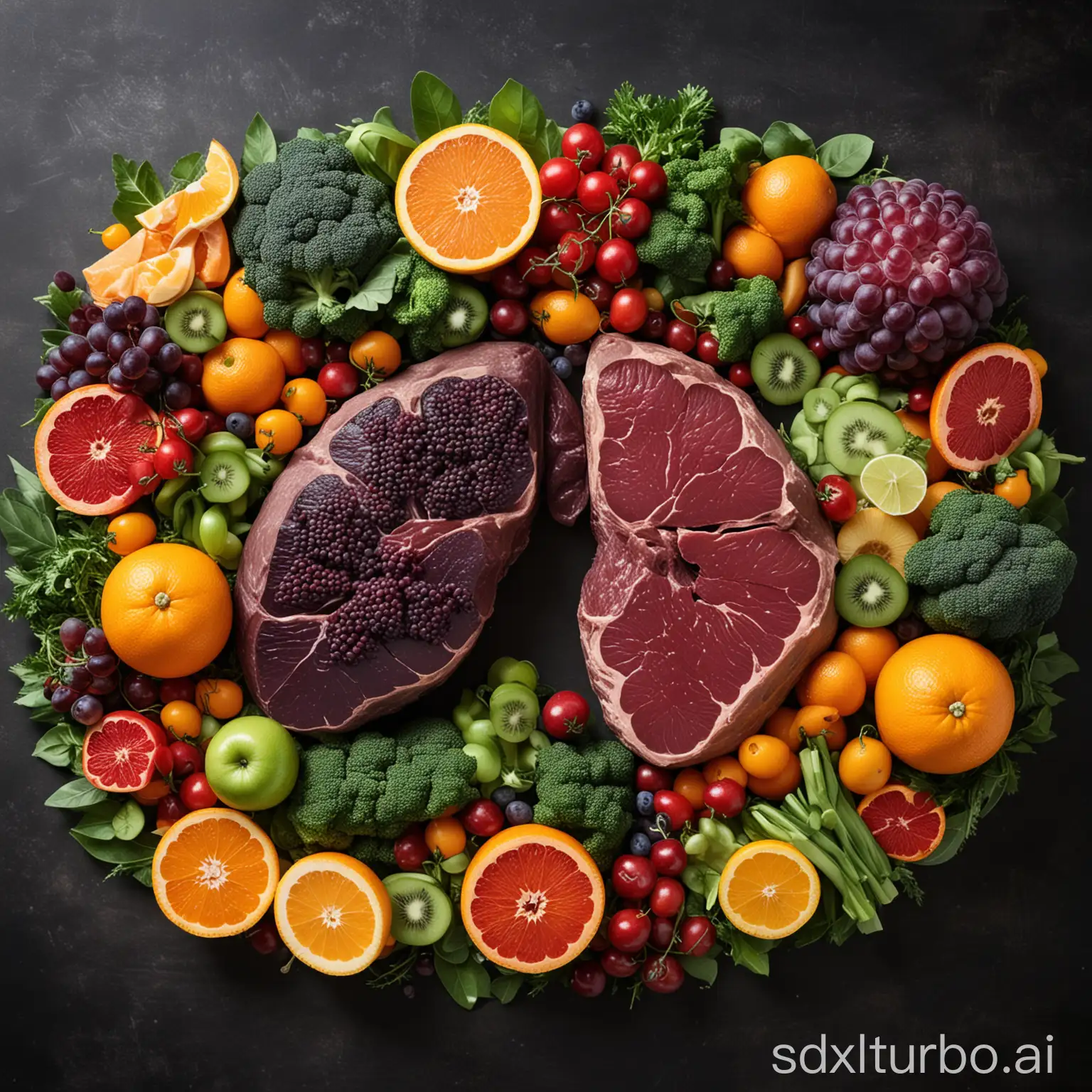 Image: An illustration of a vibrant, healthy liver surrounded by various fruits and vegetables representing detoxification.
Description: Picture a lush, green liver glowing with vitality, embraced by an assortment of colorful fruits and vegetables symbolizing the detoxifying power of glutathione. Radiant oranges, deep purples, and verdant greens showcase the diverse array of nutrients that support detoxification and immune function. Caption: "Nourish your body with glutathione for a vibrant liver and fortified immune system. #Detox #ImmuneBoost"